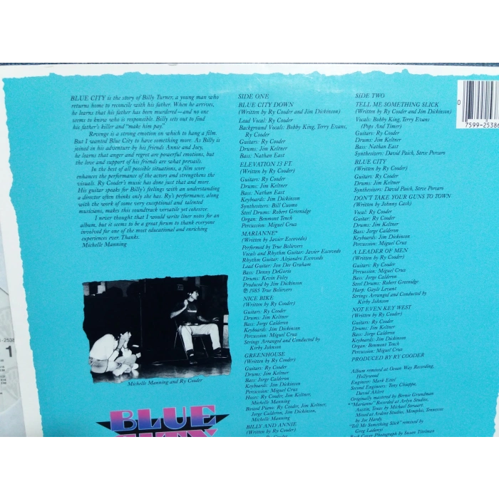 BLUE CITY BY RY COODER SOUNDTRACK MUSIC LP