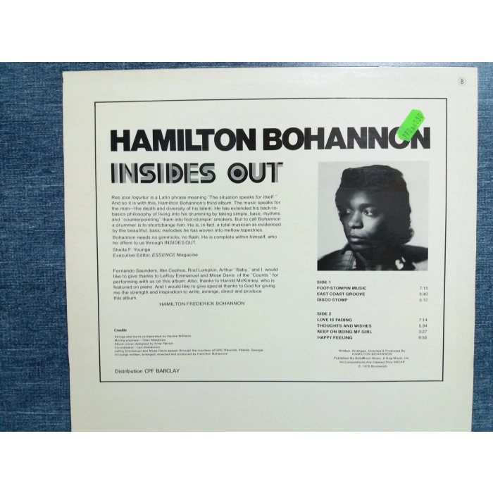 BOHANNON INSIDES OUT MUSIC LP