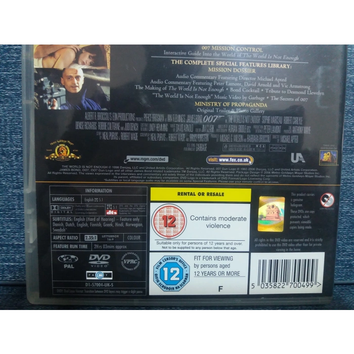 BOND 007 WORLD IS NOT ENOUGH DVD FİLM (İNGİLİZCE-2 DISK)