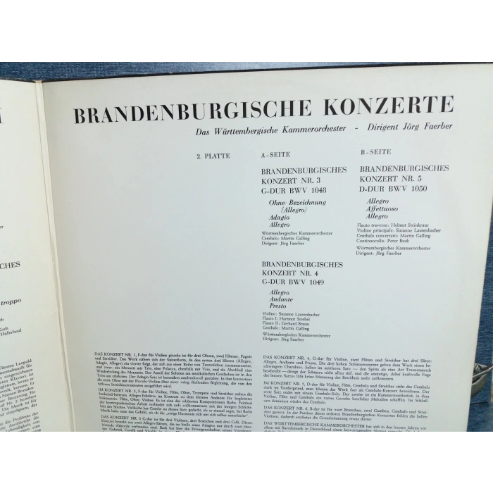 BRANDENBURGISCHE KONZERTE 1-6  (ÇİFT) LP