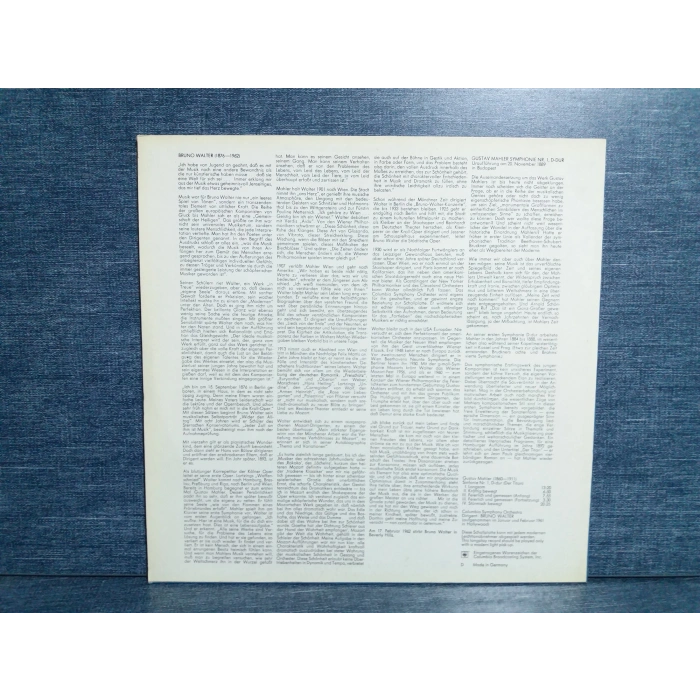 BRUNO WALTER SINFONIE Nr.1 DER TITAN MAHLER  LP