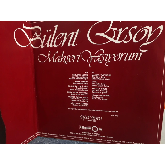 BÜLENT ERSOY MAHŞERİ YAŞIYORUM PLAK