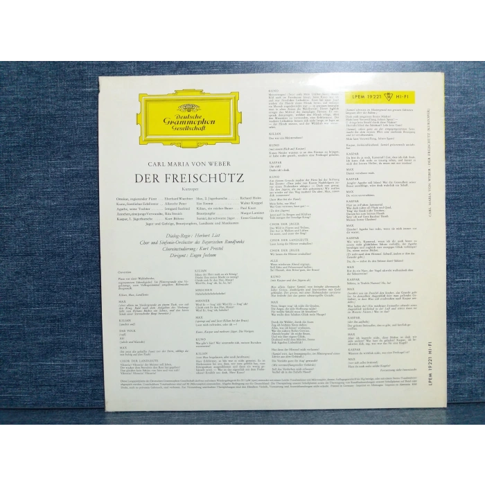 CARL MARIA VON WEBER DER FREISCHUTZ LP