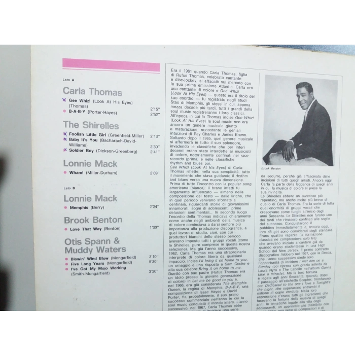 CARLA THOMAS SHIRELESS LONNIE MACK BROOKBENTON MUDDY WATERS MUSIC LP