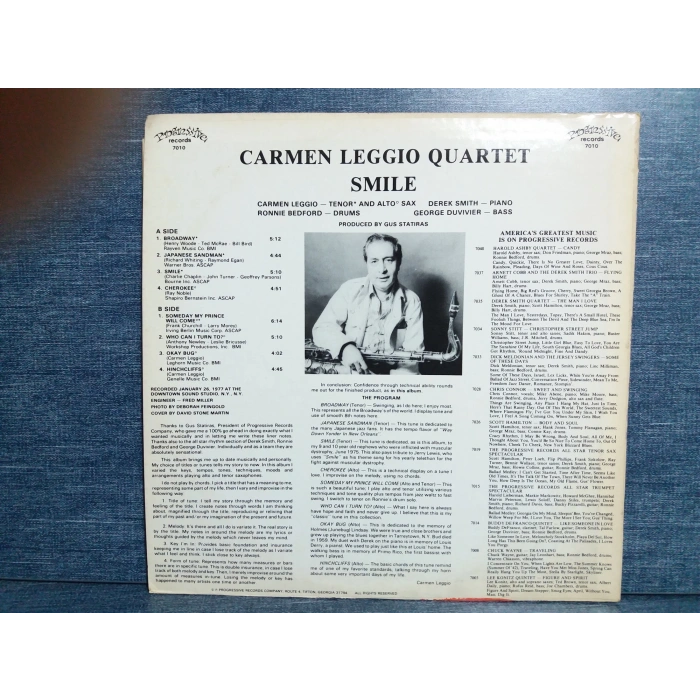 CARMEN LEGGIO QUARTET SMILE