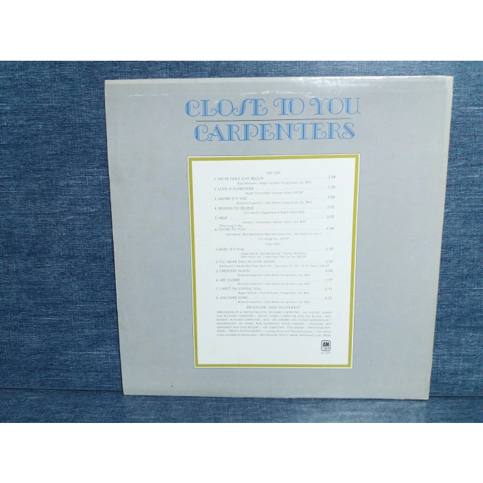 CARPENTERS CLOSE TO YOU  MUSIC LP