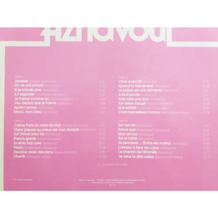 CHARLES AZNAVOURPORTRAIT MUSIC 2 LP