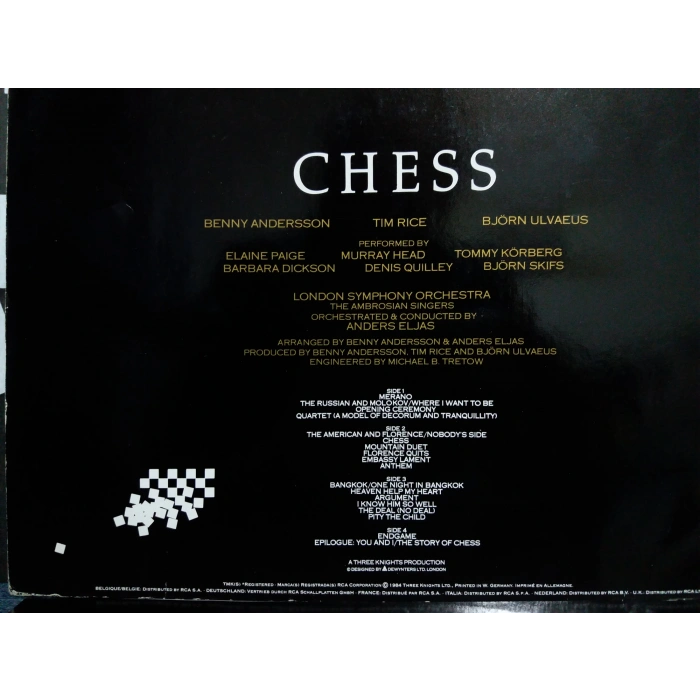 CHESS (ABBA) FILM MUSICAL LONDON SYM 2 LP