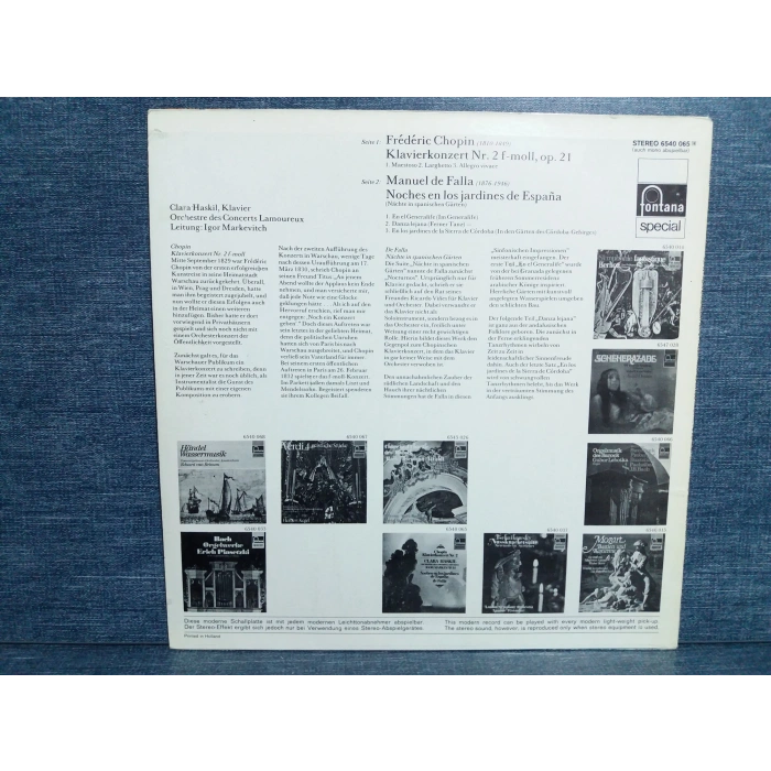 CHOPIN KLAVIER Nr.2 CLARA HASKIL MUSIC LP