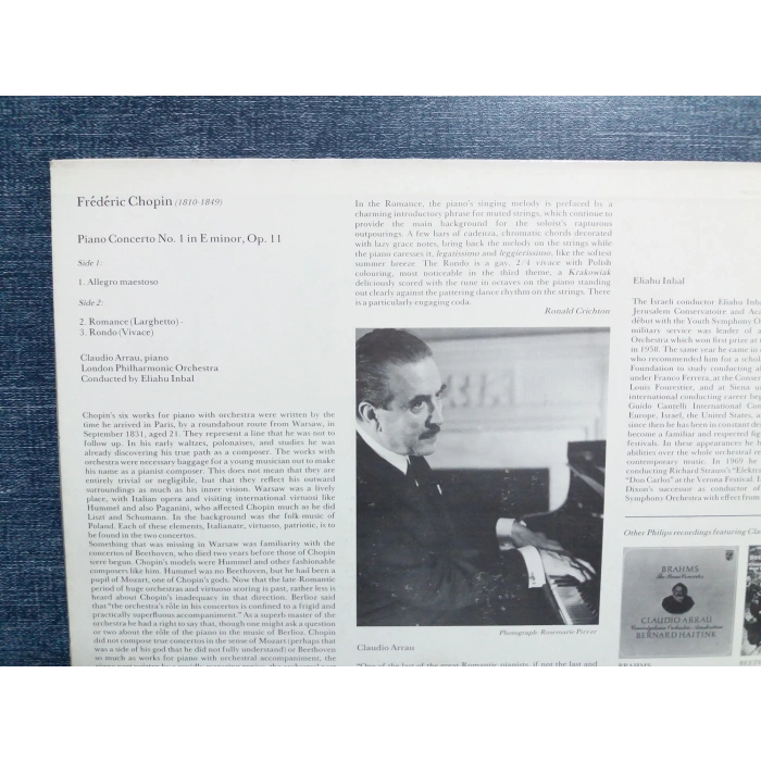 CHOPIN PIANO CONCERTO Nr.1 CLAUDIO ARRAU LP