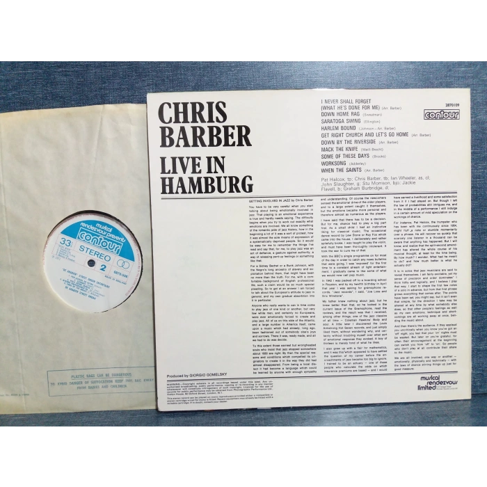 CHRIS BARBER LIVE IN HAMBURG  MUSIC LP