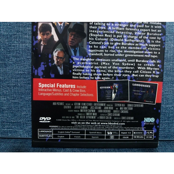 CITIZEN X  DVD FİLM (İNGİLİZCE - SNAPCASE)