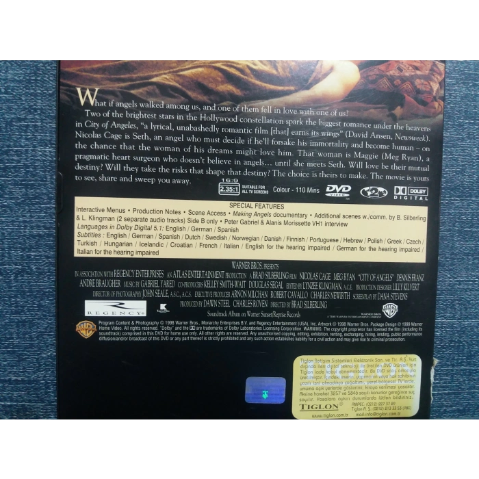 CITY OF ANGELS  DVD FİLM  Tr Altyazı