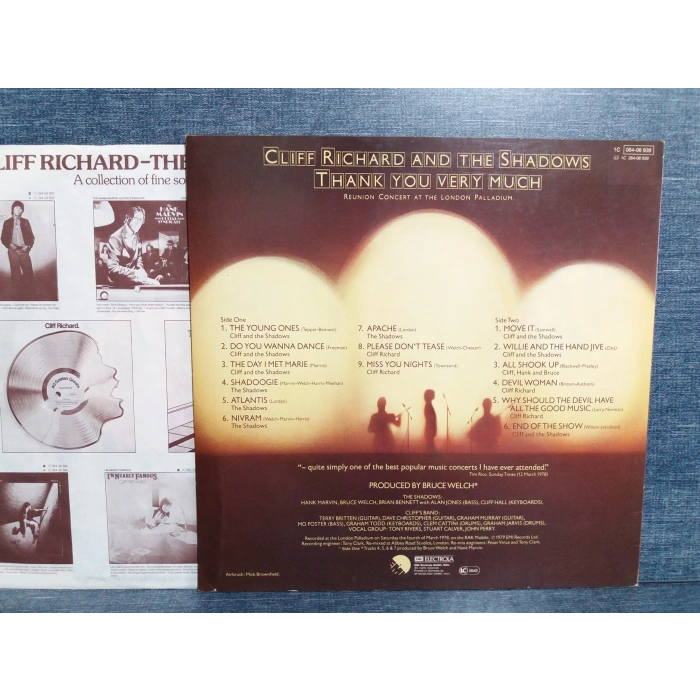 CLIFF RICHARDS AND THE SHADOWS CONCERT PALLADIUM MUSIC LP