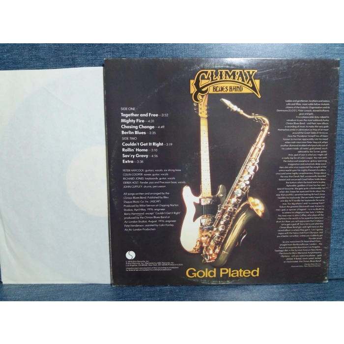 CLIMAX BLUES BAND GOLD PLATED MUSIC LP