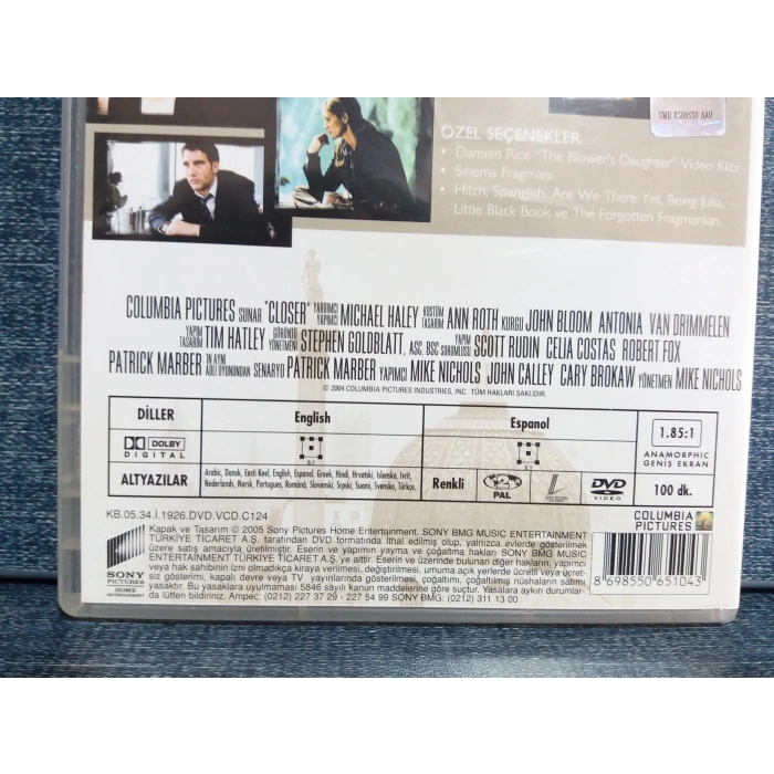 CLOSER  DVD FİLM
