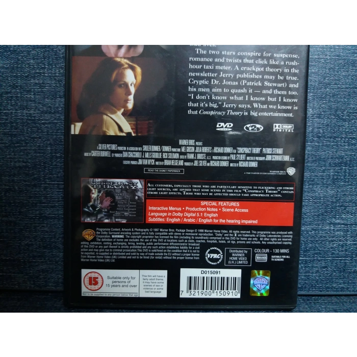 CONSPIRACY THEORY MEL GIBSON DVD FILM ( İngilizce )