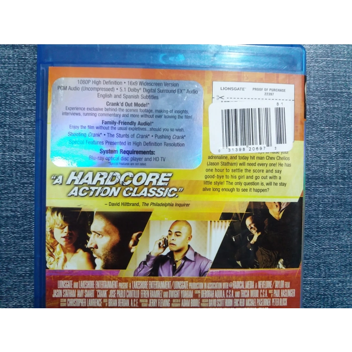 CRANK FİLM BLURAY (İNGİLİZCE)