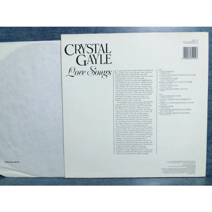 CRYSTAL GAYLE LOVE SONGS MUSIC LP ( İNGİLİZ COPYA)