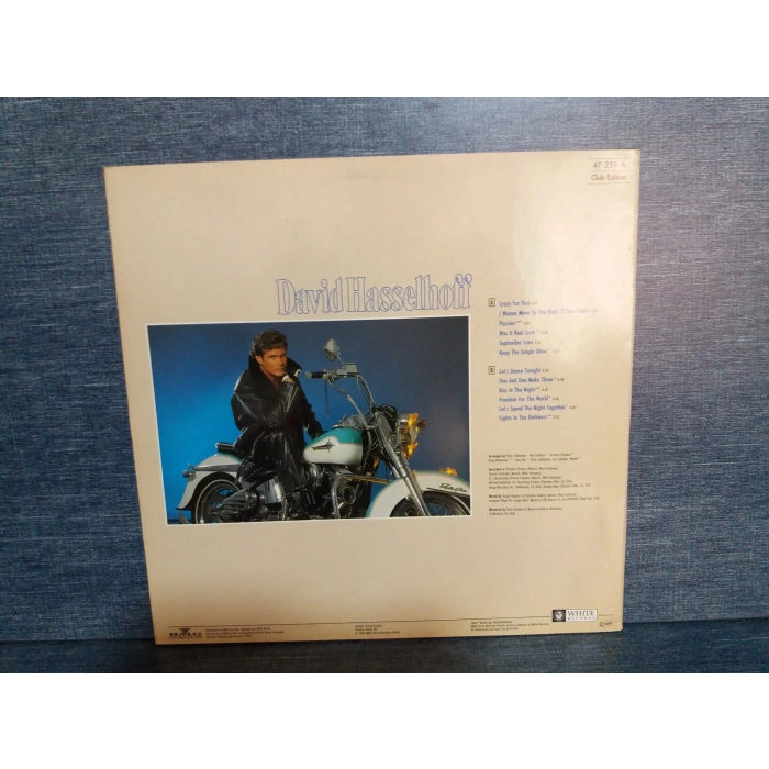 DAVID HASSELHOFF CRAZY FOR YOU MUSIC LP