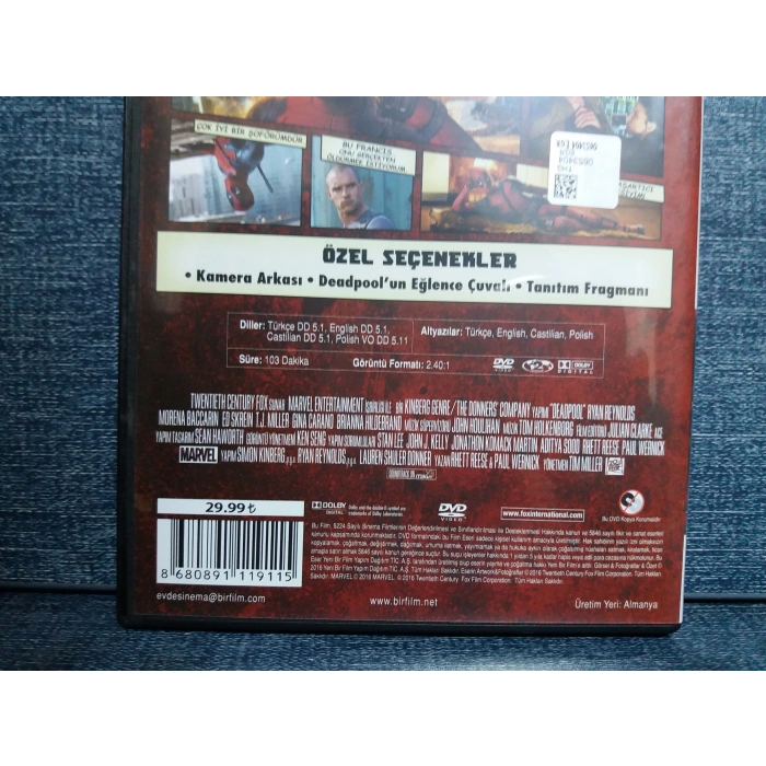 DEADPOOL DVD FİLM