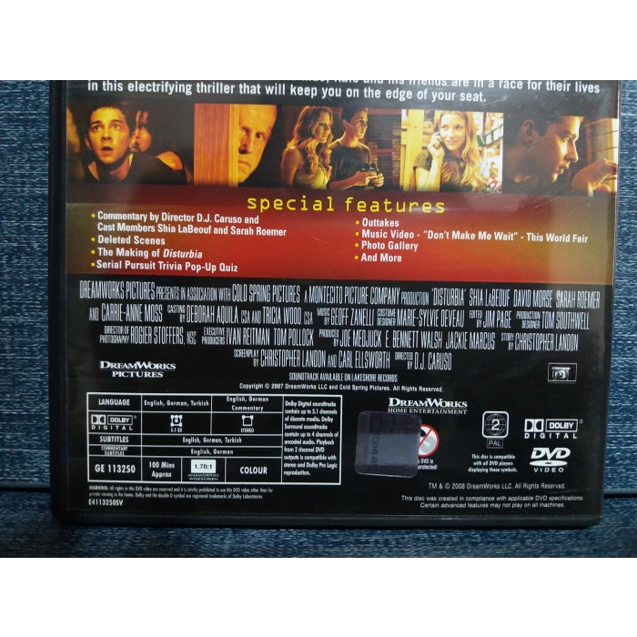 DISTURBIA DVD FİLM