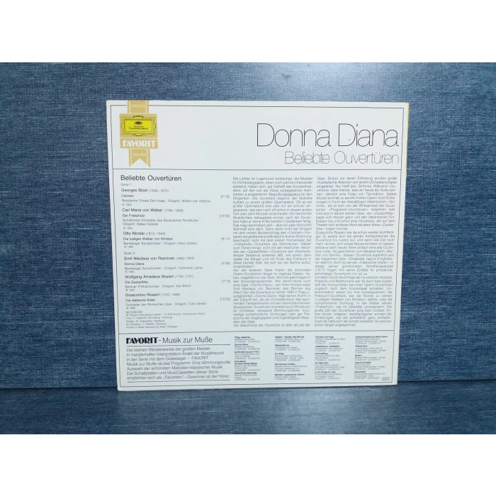 DONNA DIANA OVERTUREN CARMEN ZAUBERFLÖTE MUSIC LP