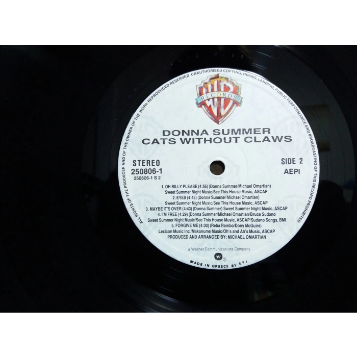 DONNA SUMMER CATS WITHOUT CLAWS LP (YUNAN BASIM)