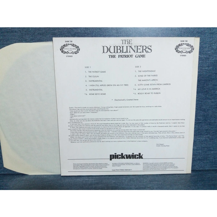 DUBLINERS THE PATRIOT GAME MUSIC LP