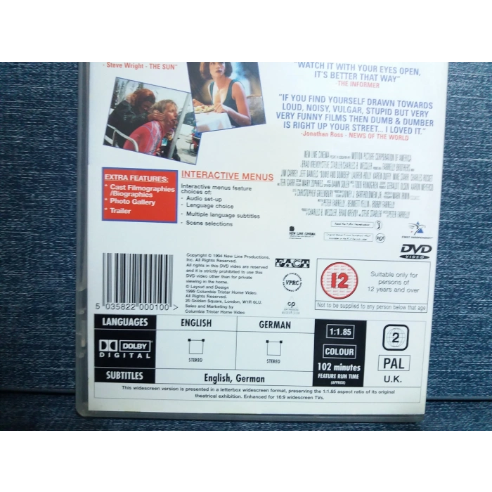 DUMP AND DUMBER JIM CARREY DVD (İNGİLİZCE)