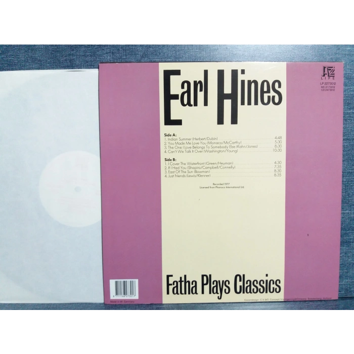 EARL HINES FATHA PLAYS CLASSICS MUSIC LP