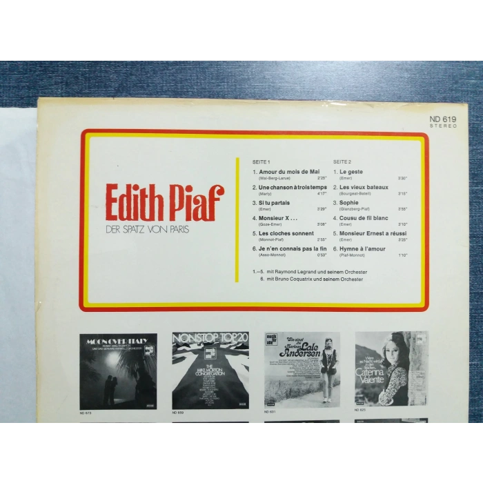EDITH PIAF DER SPATZ VON PARIS MUSIC LP