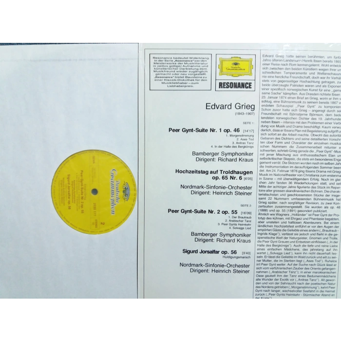 EDVARD GRIEG PEEY GYNT SUITEN LP