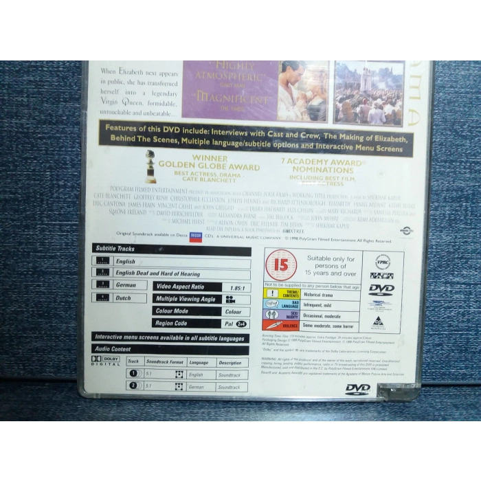 ELIZABETH DVD FİLM (İNGİLİZCE-CAM KAPAK)