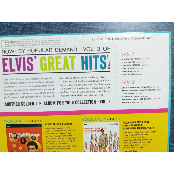 ELVIS GOLDEN VOLUME 3 GREATEST LP