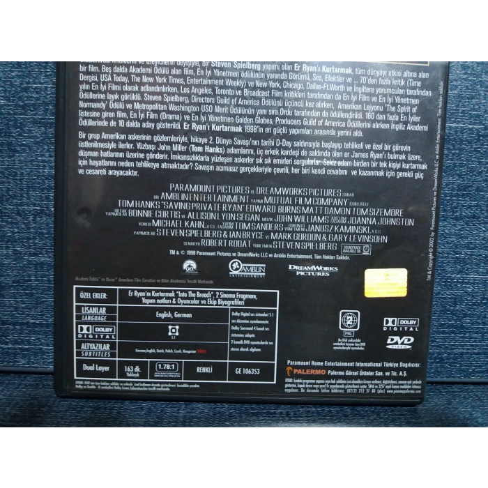 ER RYANI KURTARMAK DVD FİLM ( 2 DISK )
