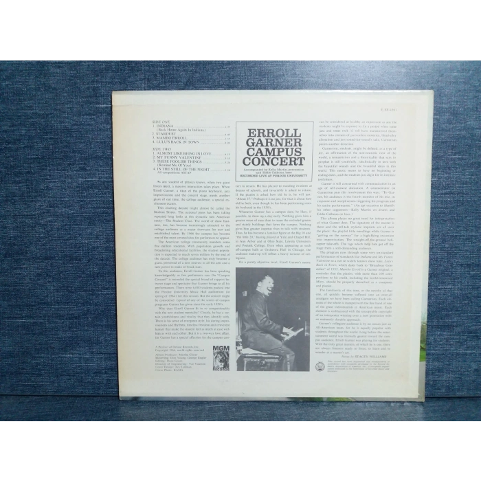 ERROLL GARNER CAMPUS CONCERT MUSIC LP