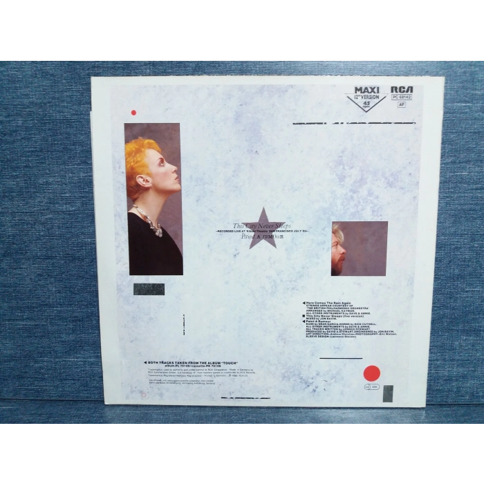 EURYTHMICS HERE COMES THE RAIN AGAIN MAXI LP