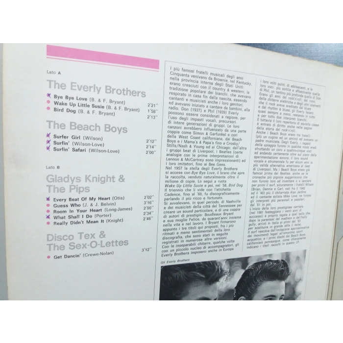 EVERLY BROTHERS BEACH BOYS GLADYS KNIGHT DISCO TEX MUSIC LP