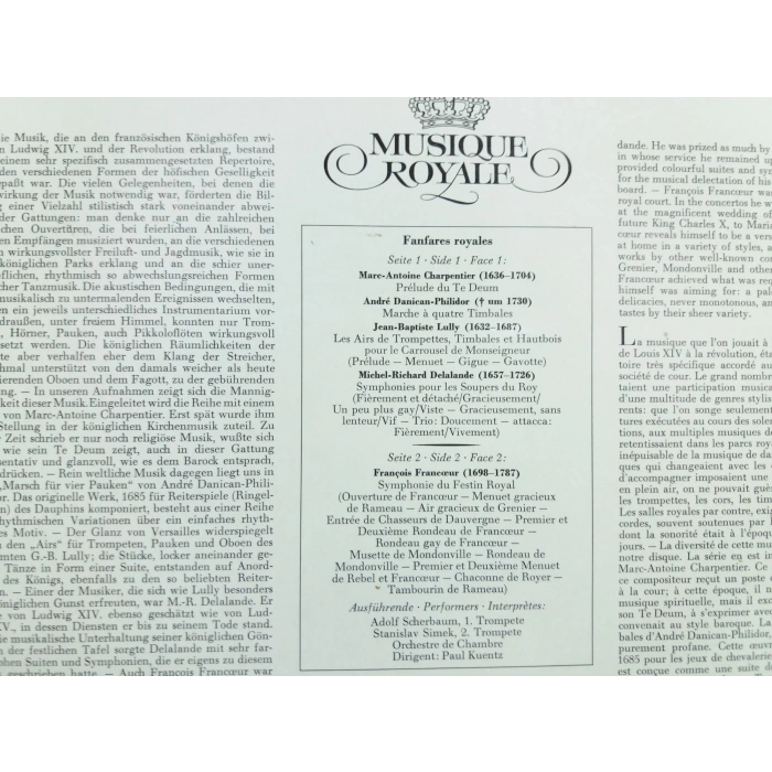 FANFARES ROYALES CHARPENTIER LULLY DELALANDE FRANCCEUR LP