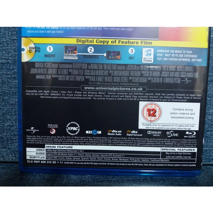 FAST FURIOUS BLURAY FILM ( 2 DISK -İNGİLİZCE )