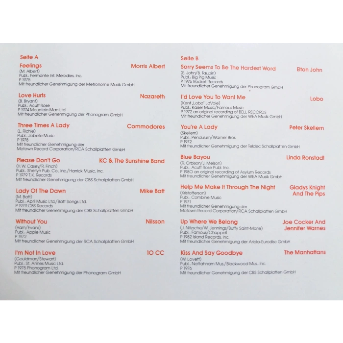 FEELINGS HITS MUSIC LP