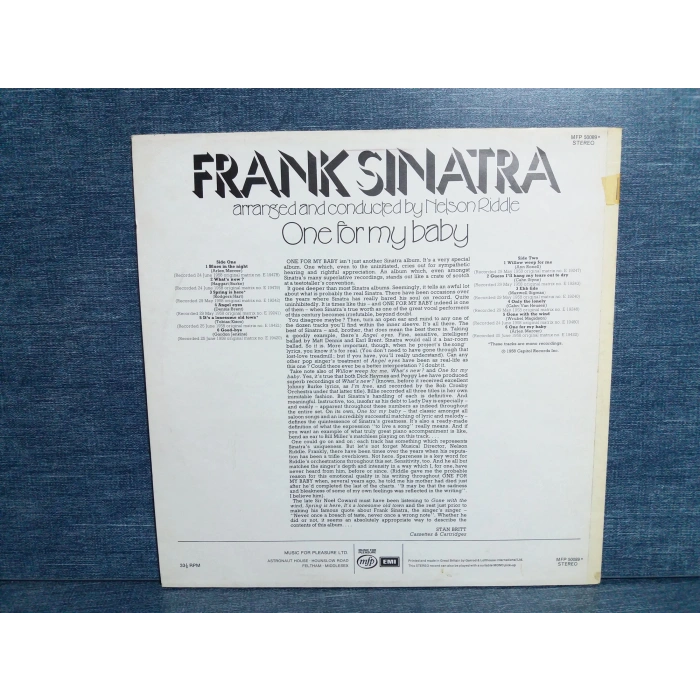 FRANK SINATRA ONE FOR MY BABY MUSIC LP