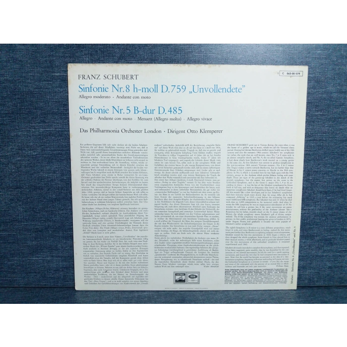 FRANZ SCHUBERT SINFONIE Nr.5 Nr.8 OTTO KLEMPERER