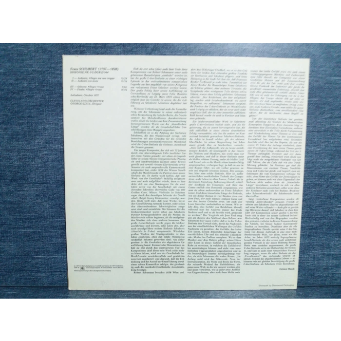 FRANZ SCHUBERT SINFONIE Nr.9 GEORGE SZEL  LP