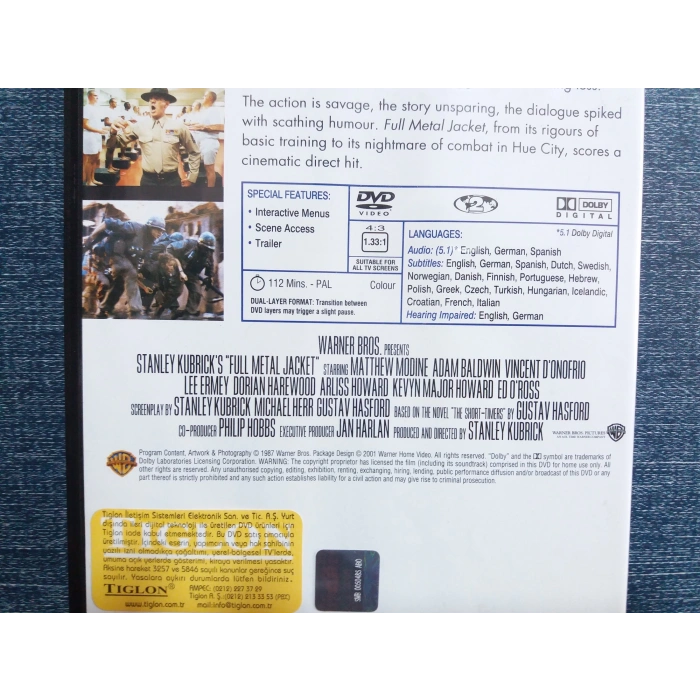 FULL METAL JACKET DVD FİLM
