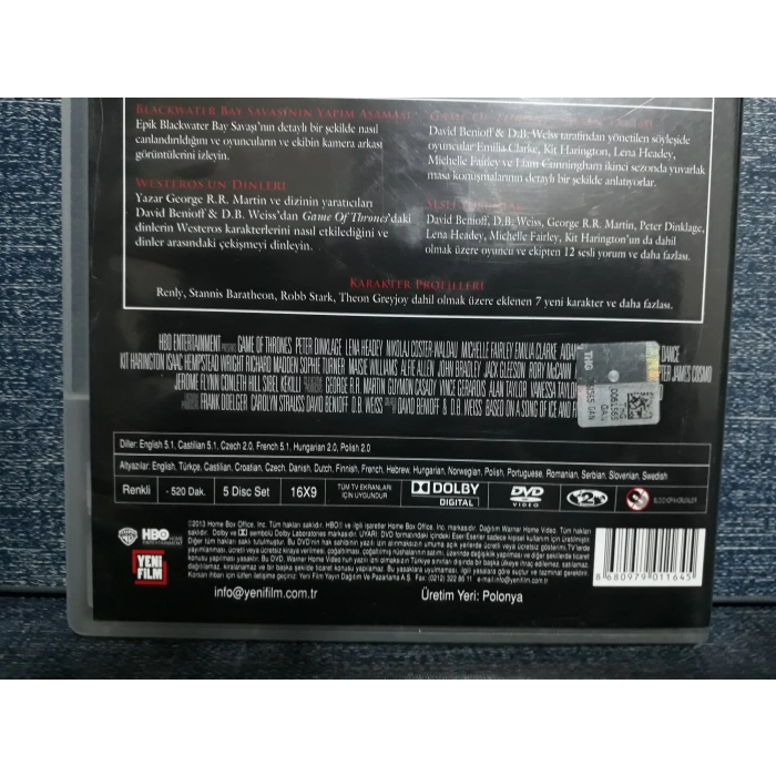 GAME OF THRONES 2.SEZON BOX SET DVD (5 DISK)