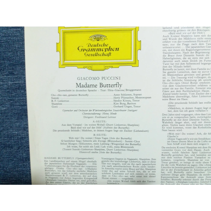 GIACOMO PUCCINI MADAME BUTTERFLY  LP