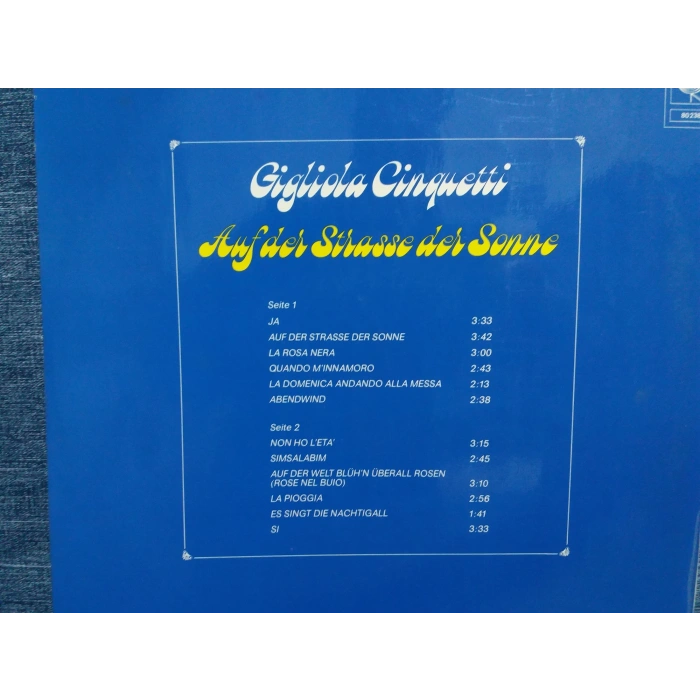 GIGLIOLA CINGUETTI DER STRASSE ZONNE MUSIC LP