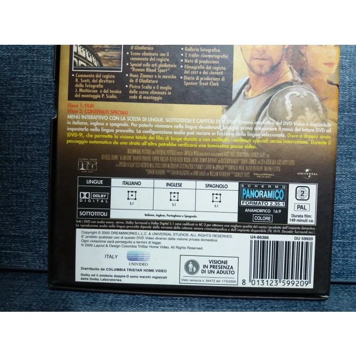 GLADIATOR DVD FİLM (İNGİLİZCE - 2 DISK) Özel Kasa